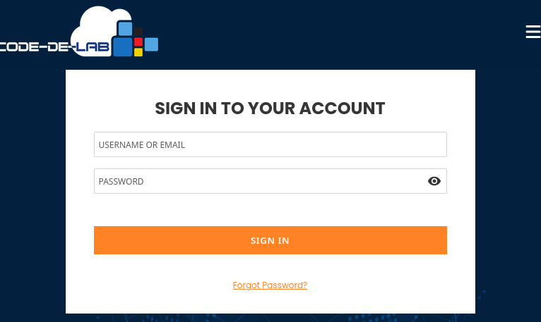 Seite SIGN IN TO YOUR ACCOUNT mit dem Link Forgot Password?
