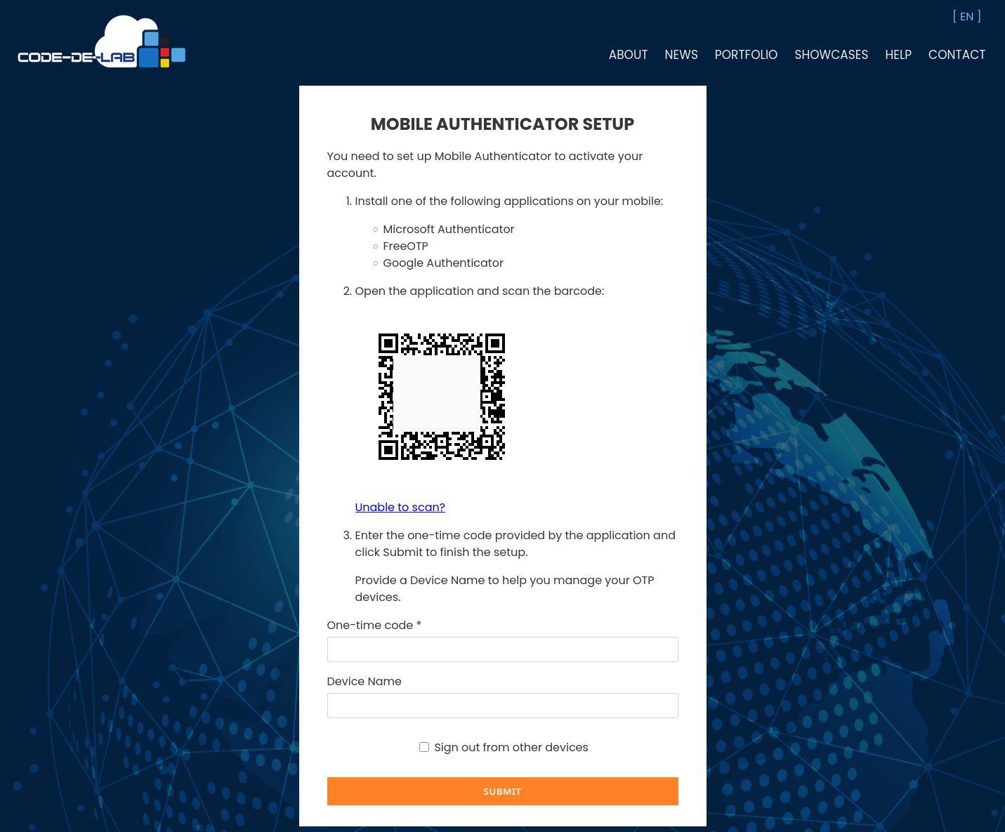 Formular Mobile Authenticator Setup